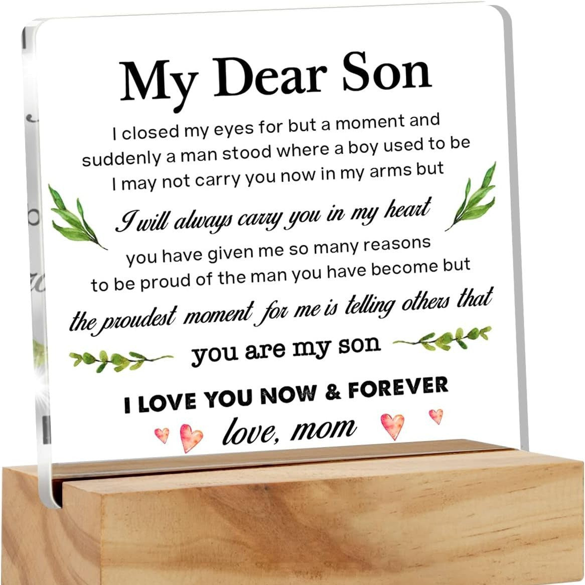 Custom Acrylic Stand with Wooden Base