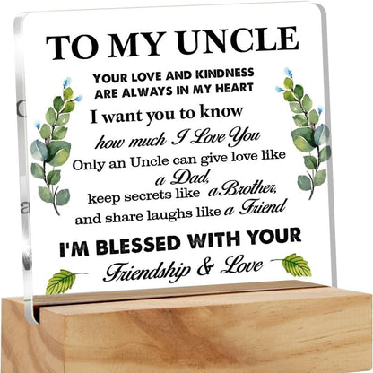 Custom Acrylic Stand with Wooden Base