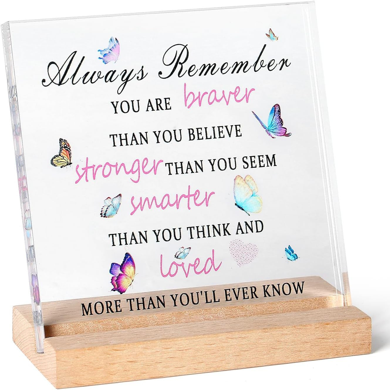 Custom Acrylic Stand with Wooden Base