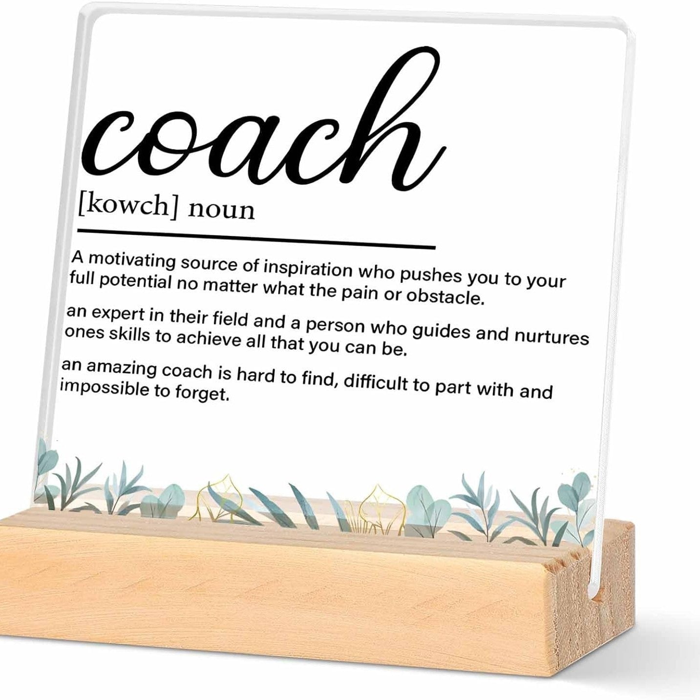 Custom Acrylic Stand with Wooden Base