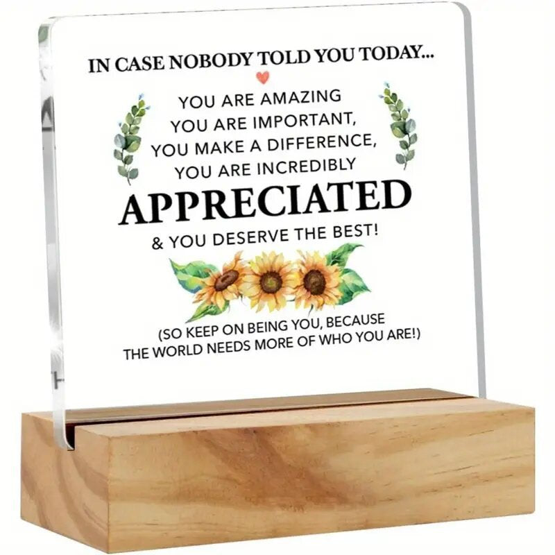 Custom Acrylic Stand with Wooden Base