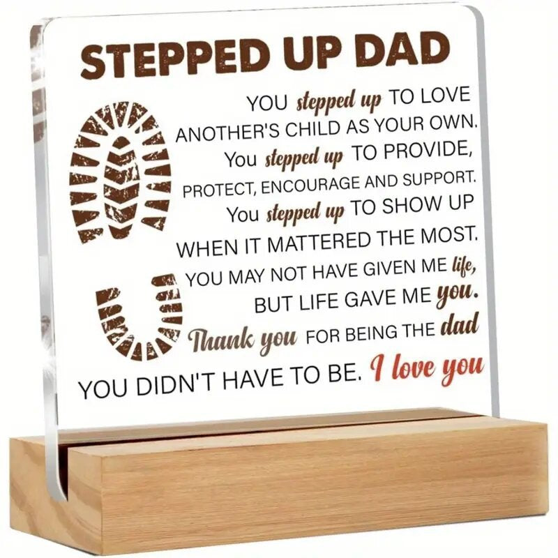 Custom Acrylic Stand with Wooden Base