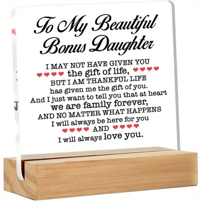 Custom Acrylic Stand with Wooden Base