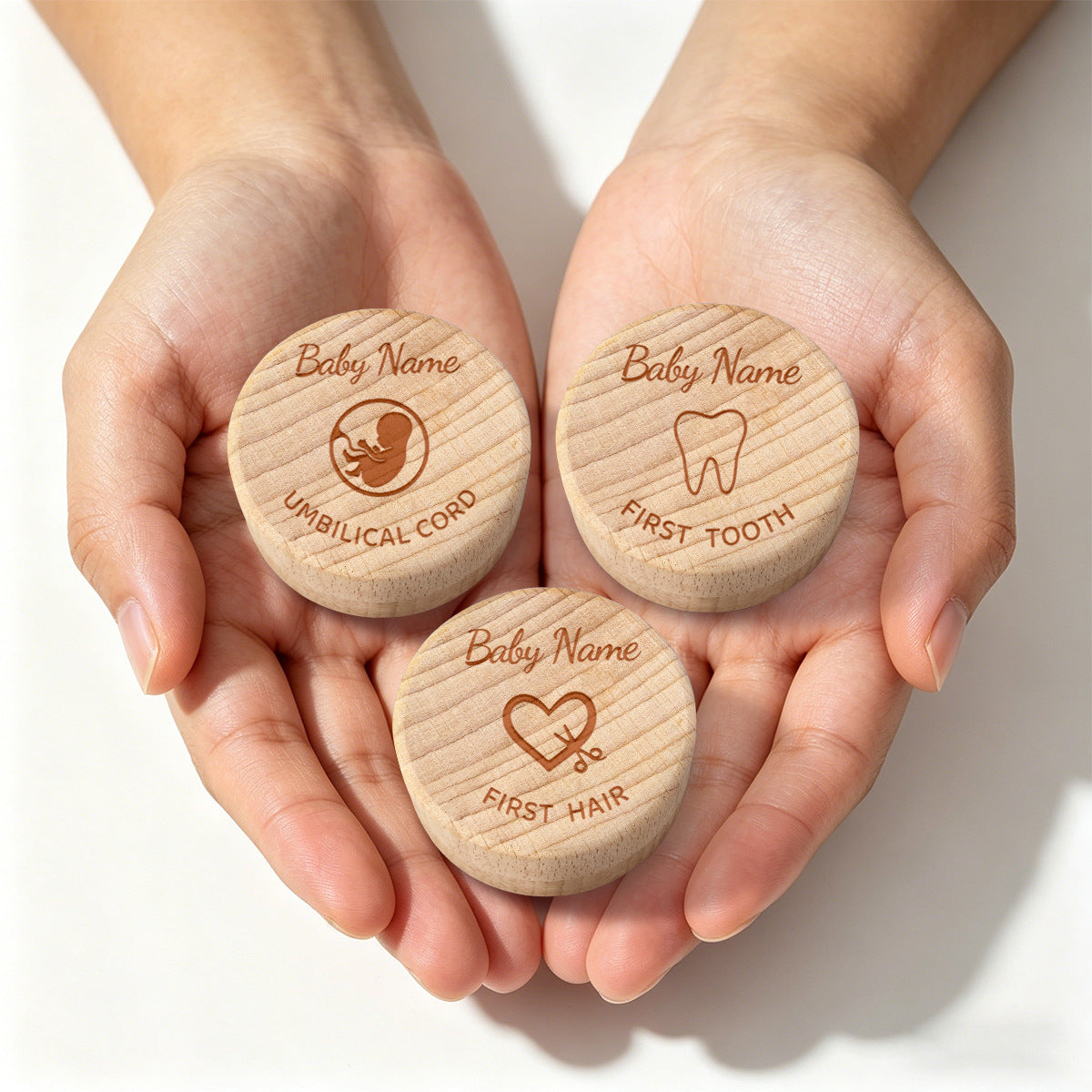 Custom Engraved Wooden Baby Teeth Hair Memory Box