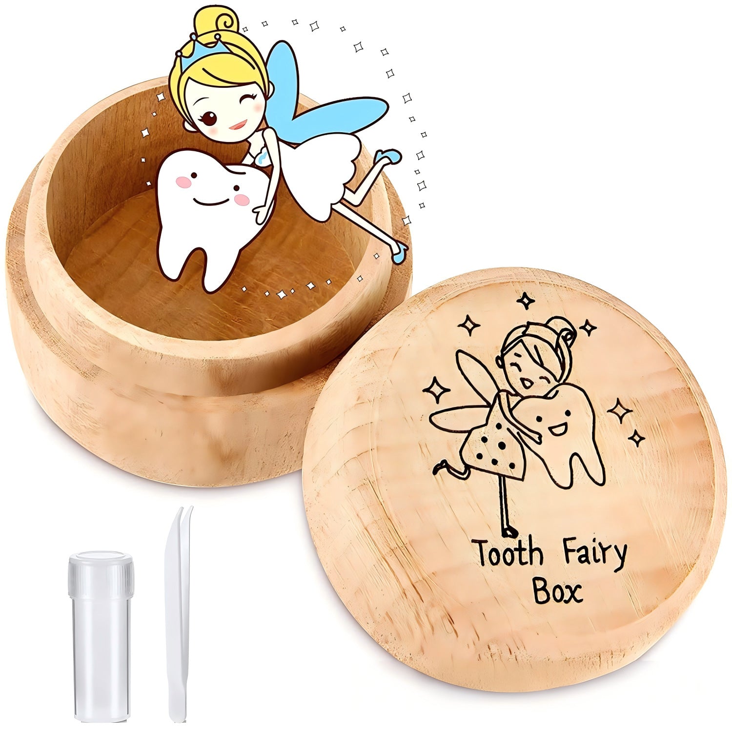 Custom Engraved Wooden Baby Teeth Hair Memory Box