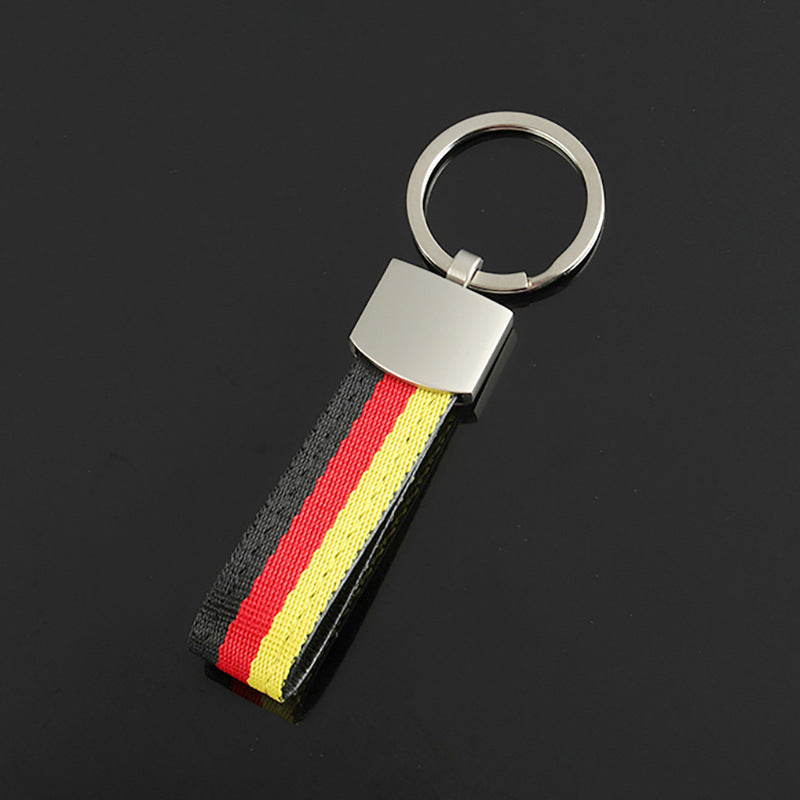 Custom Flag Nylon Braided Metal Keychain