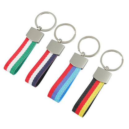 Custom Flag Nylon Braided Metal Keychain
