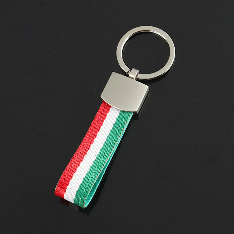 Custom Flag Nylon Braided Metal Keychain