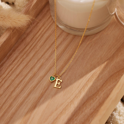 Custom Letter Heart Pendant Necklace