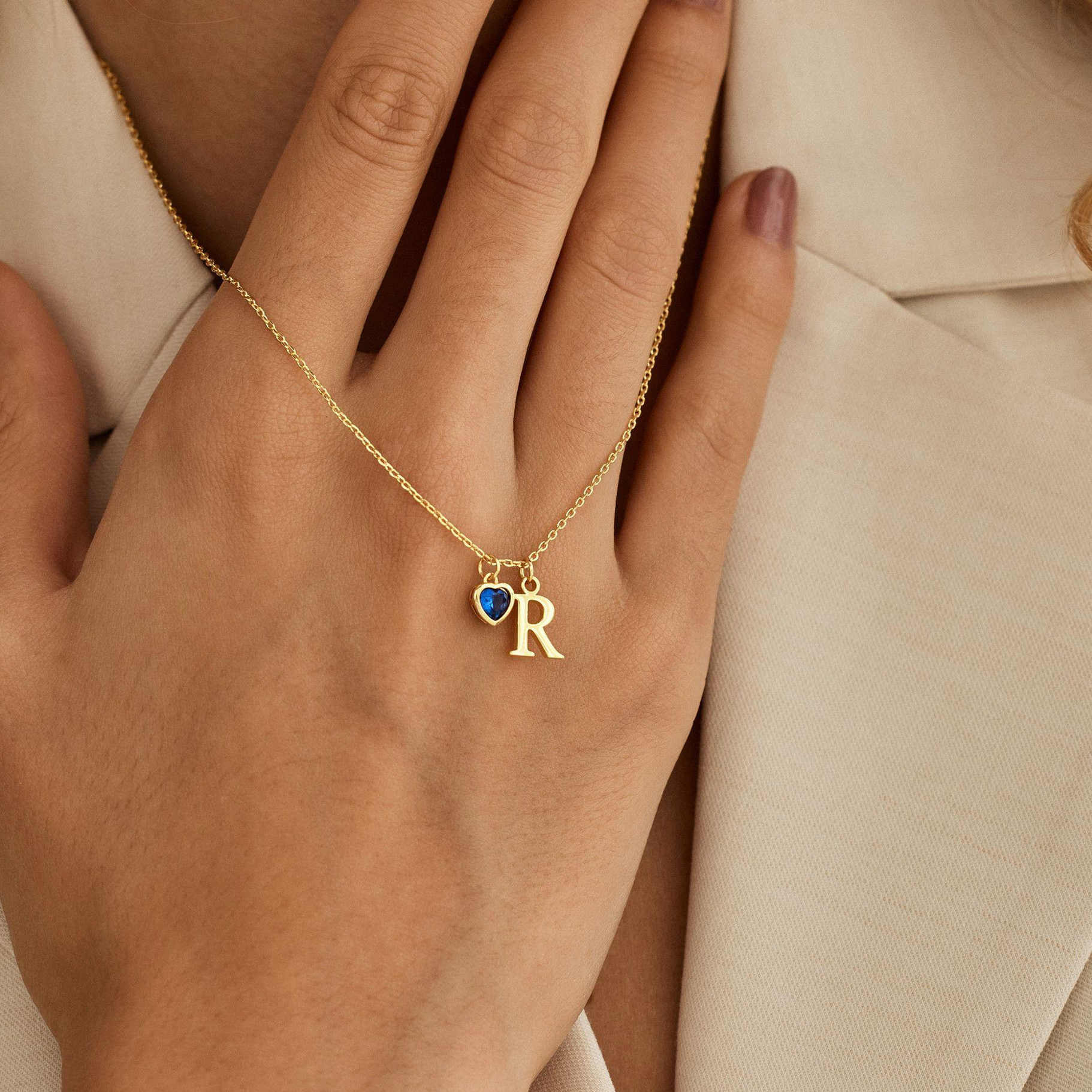 Custom Letter Heart Pendant Necklace