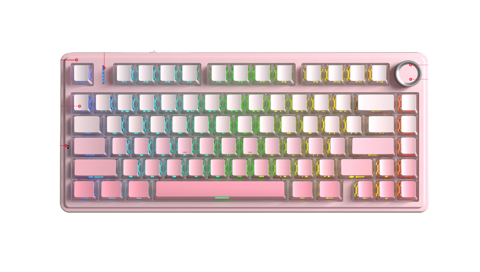 Custom Mechanical Keyboard Gasket Structure Hot-Swappable RGB Backlight