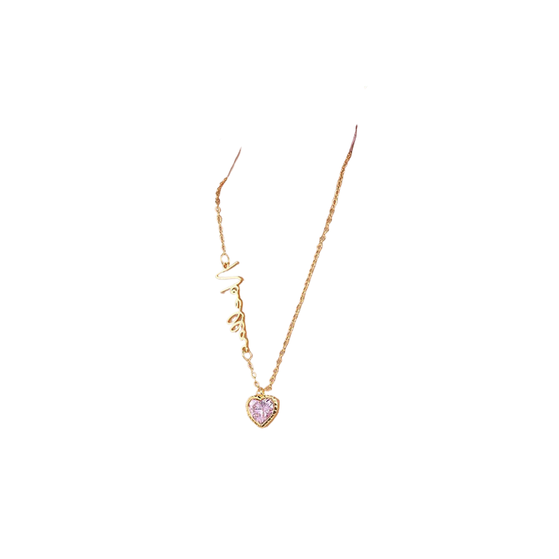 Custom Name Birthstone Heart Necklace