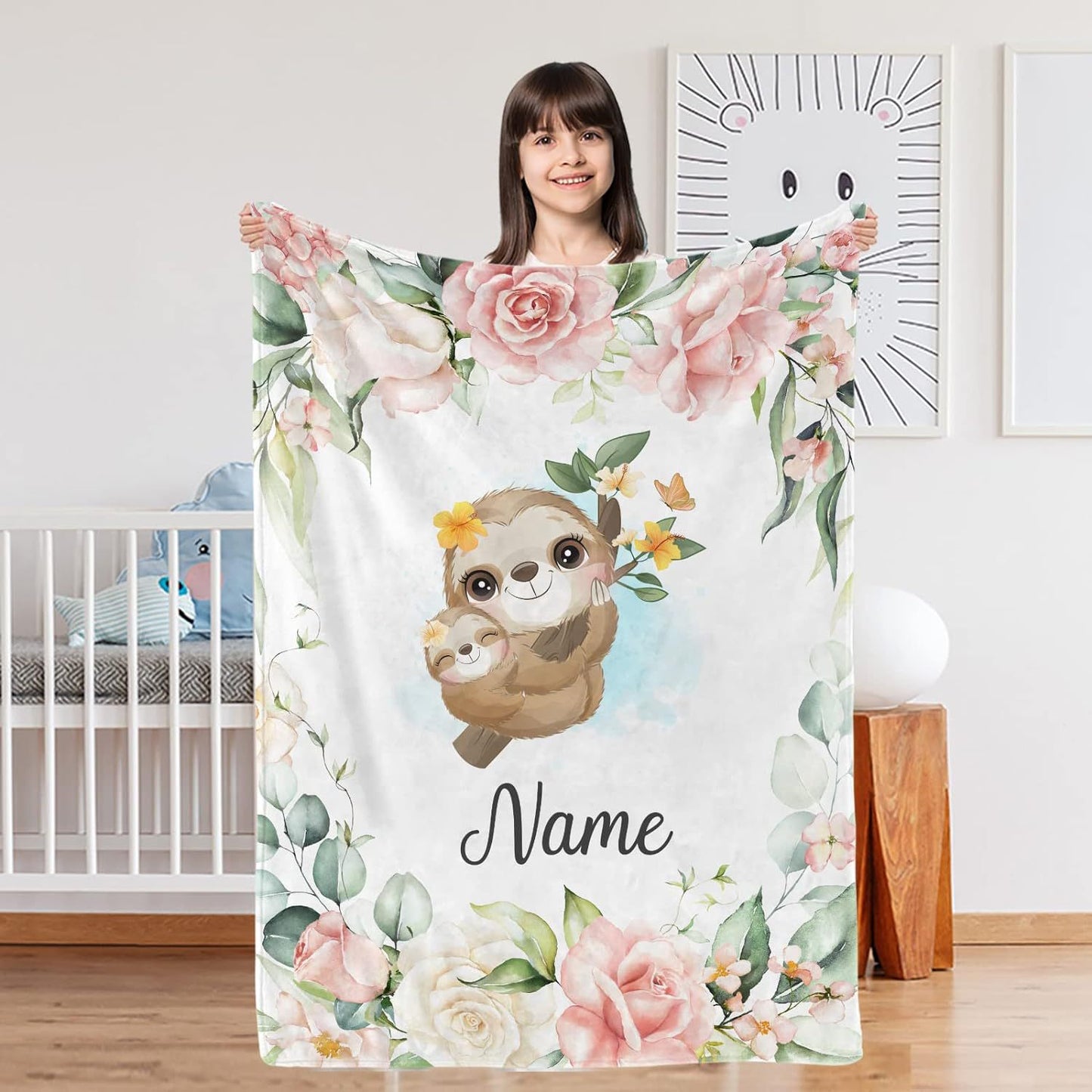 Custom Name Cartoon Flannel Blanket