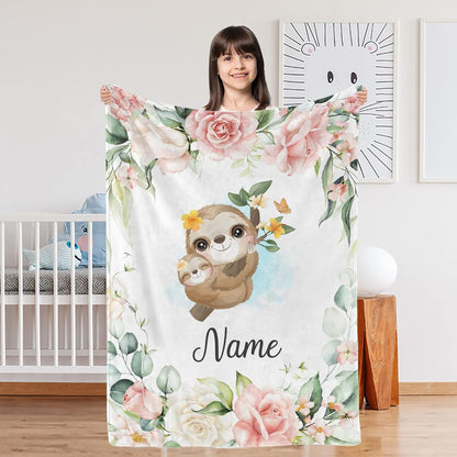 Custom Name Cartoon Flannel Blanket