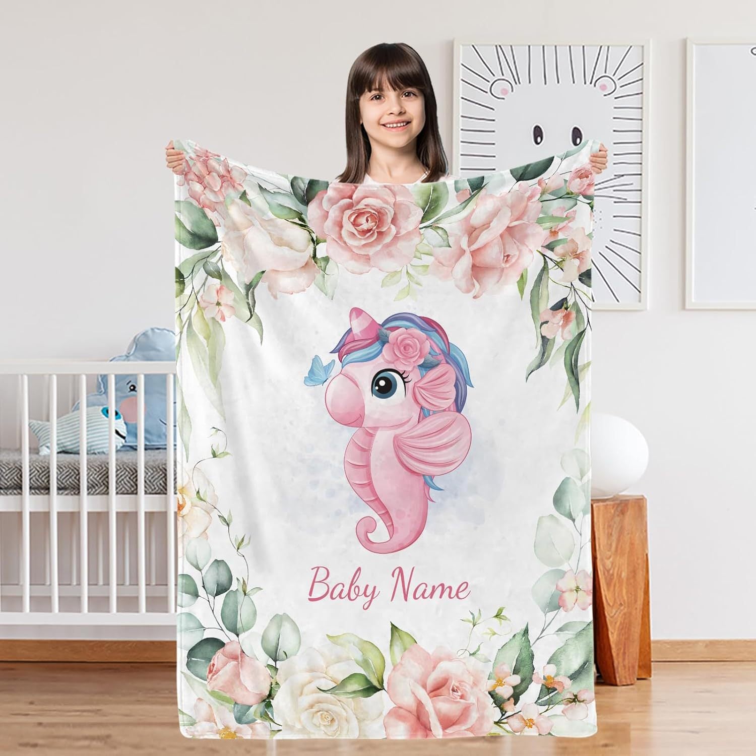 Custom Name Cartoon Flannel Blanket
