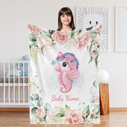 Custom Name Cartoon Flannel Blanket