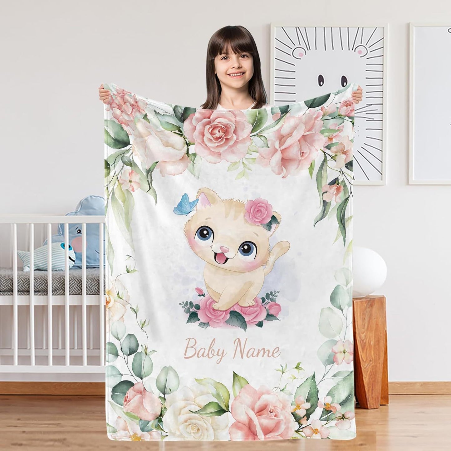 Custom Name Cartoon Flannel Blanket
