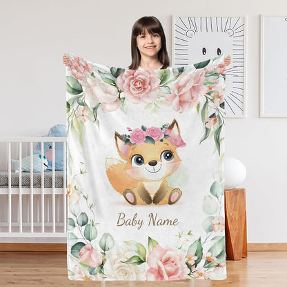 Custom Name Cartoon Flannel Blanket