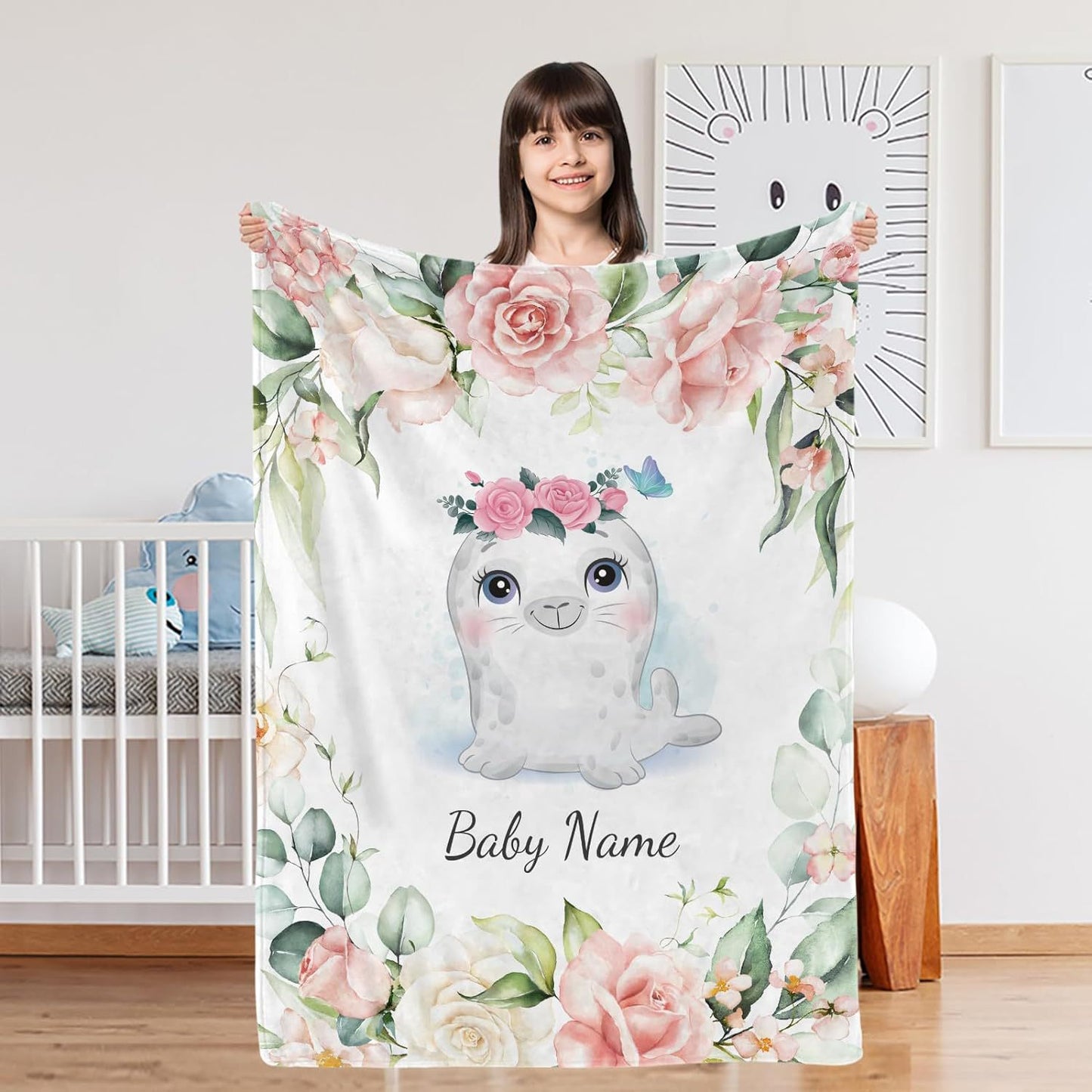 Custom Name Cartoon Flannel Blanket
