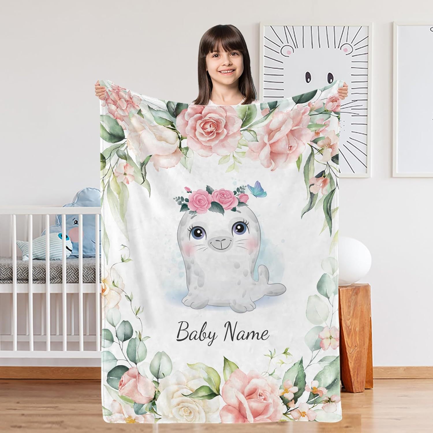 Custom Name Cartoon Flannel Blanket