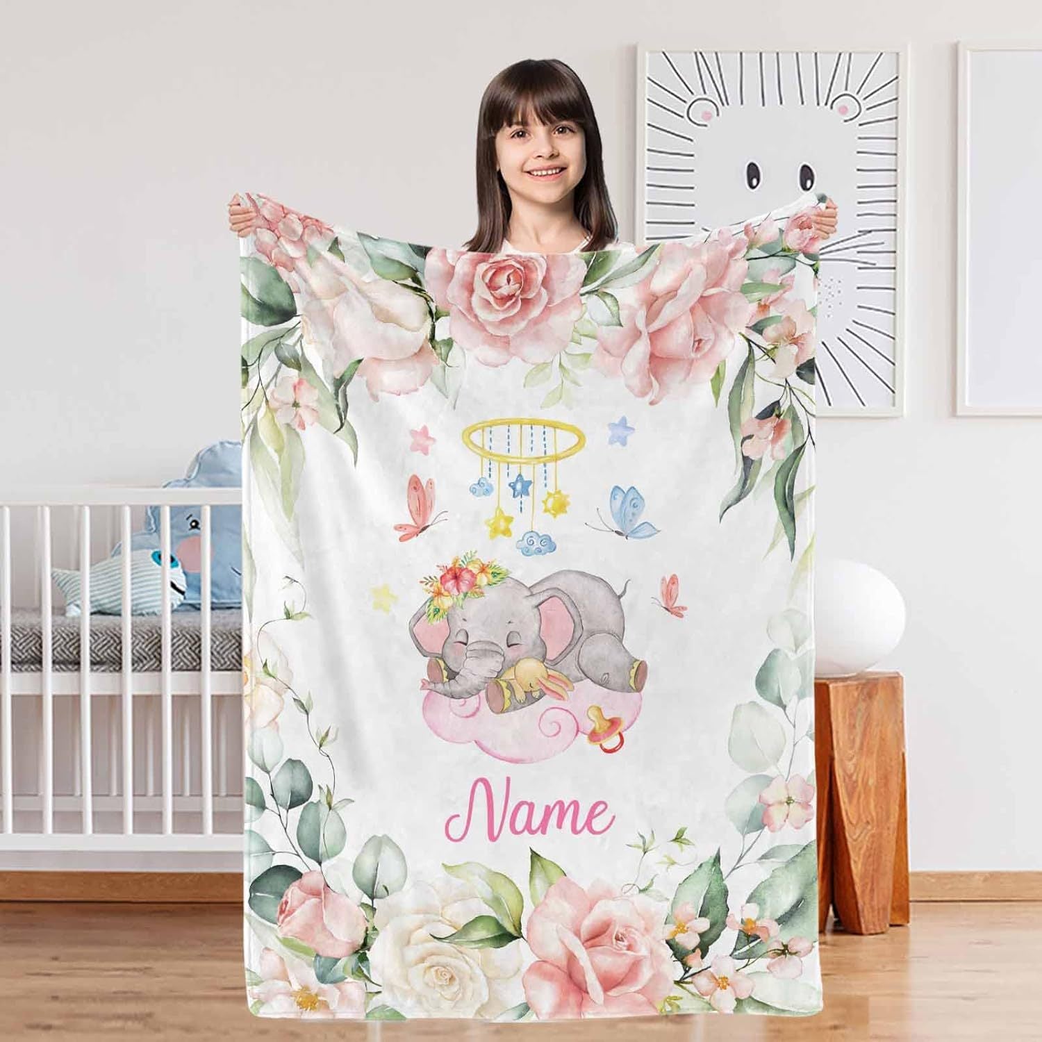 Custom Name Cartoon Flannel Blanket