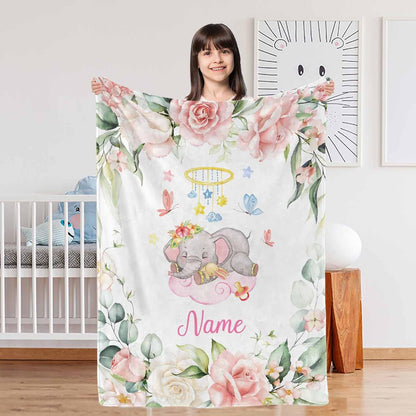Custom Name Cartoon Flannel Blanket