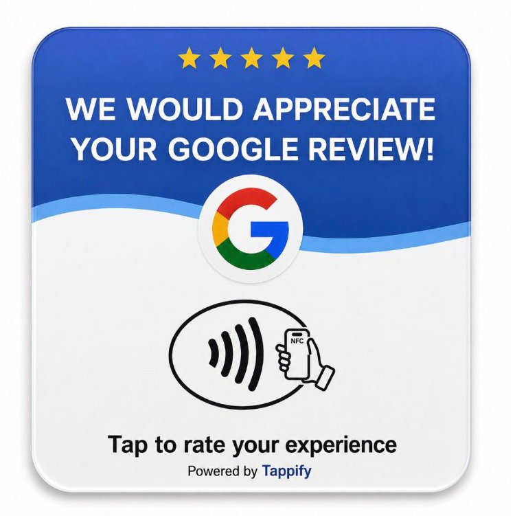 Custom NFC Review Card Sticker