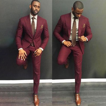 Custom Two-Piece Slim Fit Business Suit