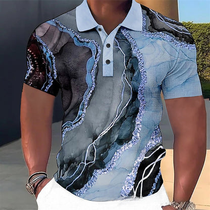Customizable 3D Print Lapel Polo Shirt