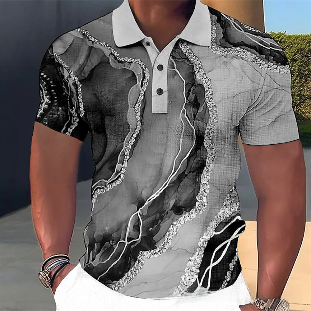 Customizable 3D Print Lapel Polo Shirt