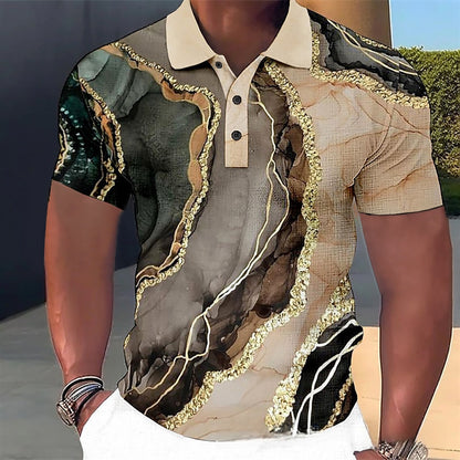 Customizable 3D Print Lapel Polo Shirt