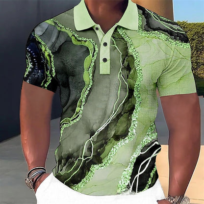 Customizable 3D Print Lapel Polo Shirt