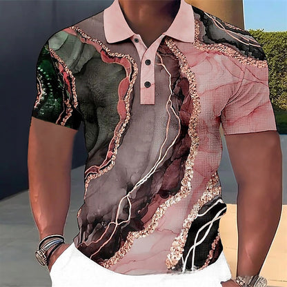 Customizable 3D Print Lapel Polo Shirt