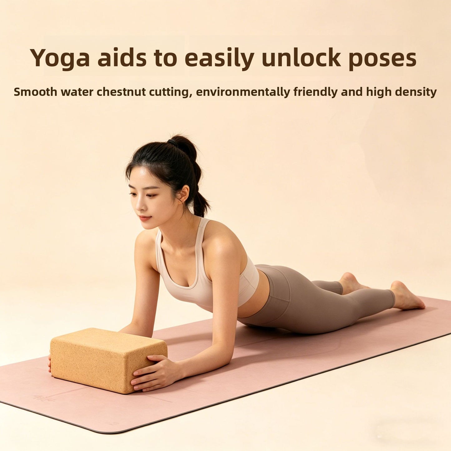 Customizable Natural Cork Yoga Block High-Density Non-Shedding