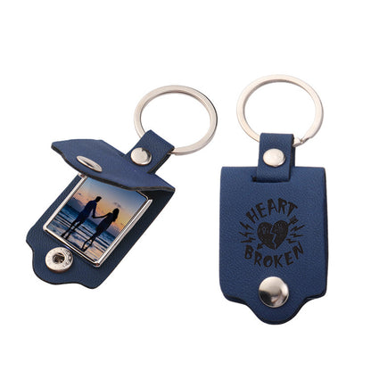 Customizable PU Leather Keychain with Metal Hook