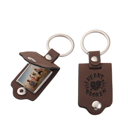 Customizable PU Leather Keychain with Metal Hook