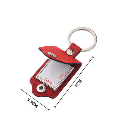 Customizable PU Leather Keychain with Metal Hook