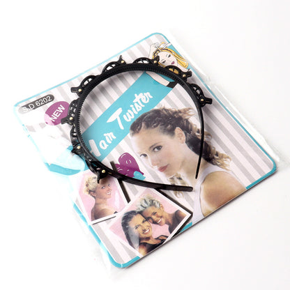 Cut Out Braided Headband Double-Layer Bangs Clip Hairband