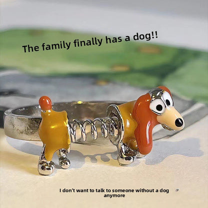 Cute and funny spring dog animal ring