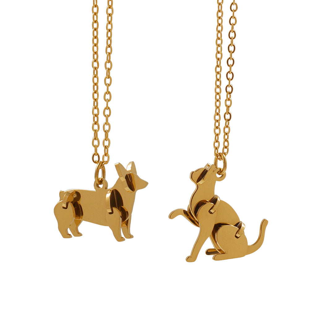 Cute Animal Building Block Pendant Necklace