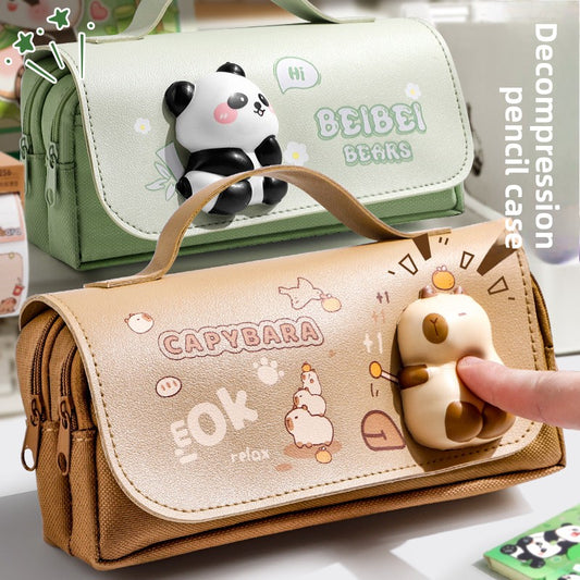 Cute Animal Canvas Pencil Case for Kids
