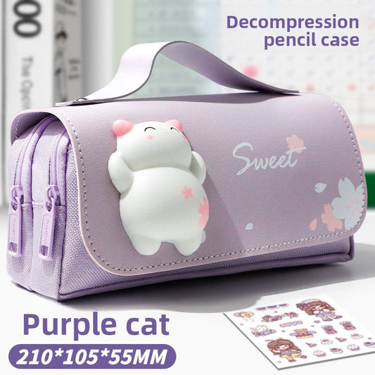 Cute Animal Canvas Pencil Case for Kids