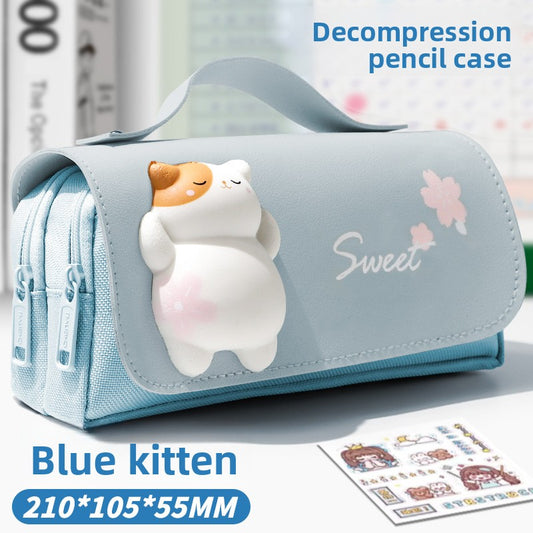 Cute Animal Canvas Pencil Case for Kids