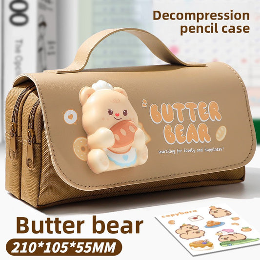 Cute Animal Canvas Pencil Case for Kids