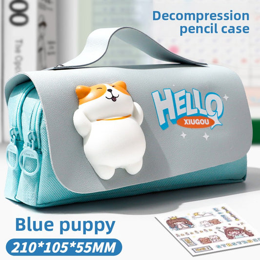 Cute Animal Canvas Pencil Case for Kids
