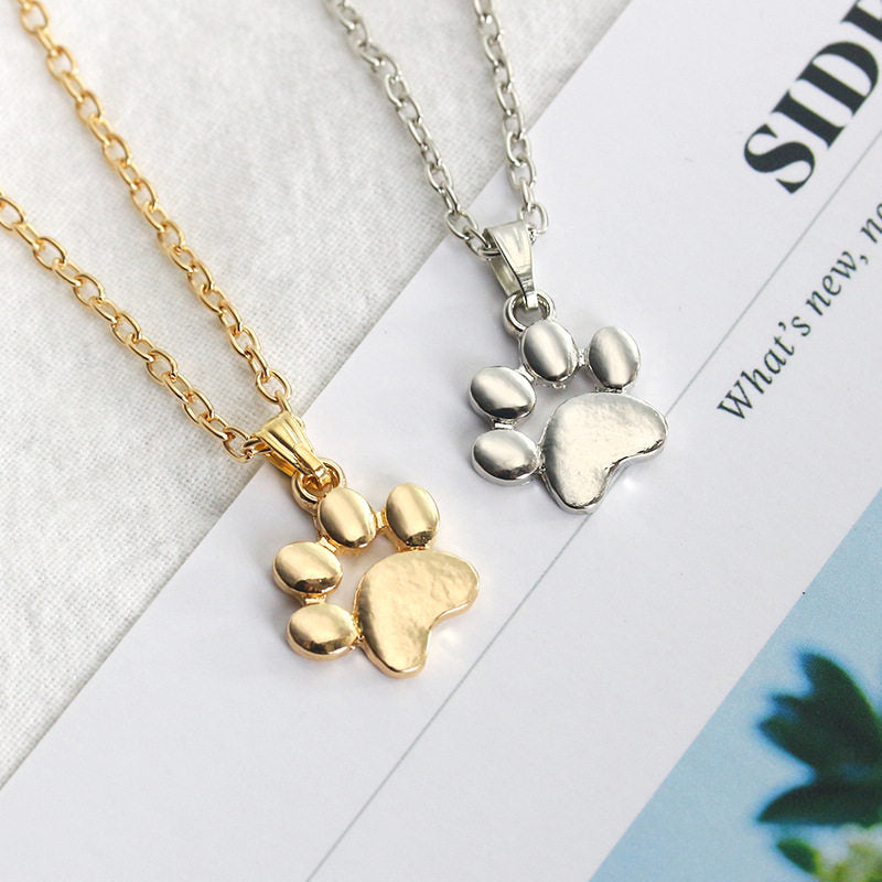Cute animal Cat Claw foot necklace