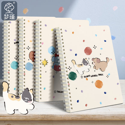 Cute Animal Coil Notebook with Hard Cover - A5/B5, 60 Sheetsd