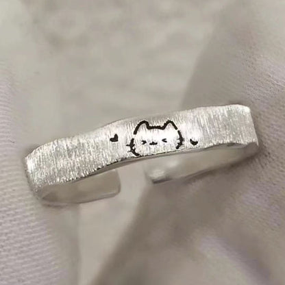 Cute Animal Open Ring Brushed Band