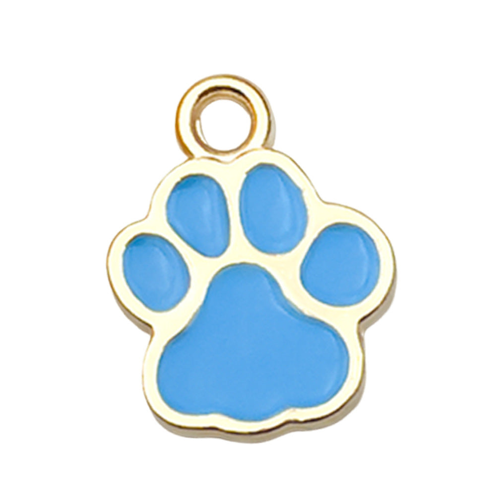 Cute Animal Paw Print Alloy Enamel Charms