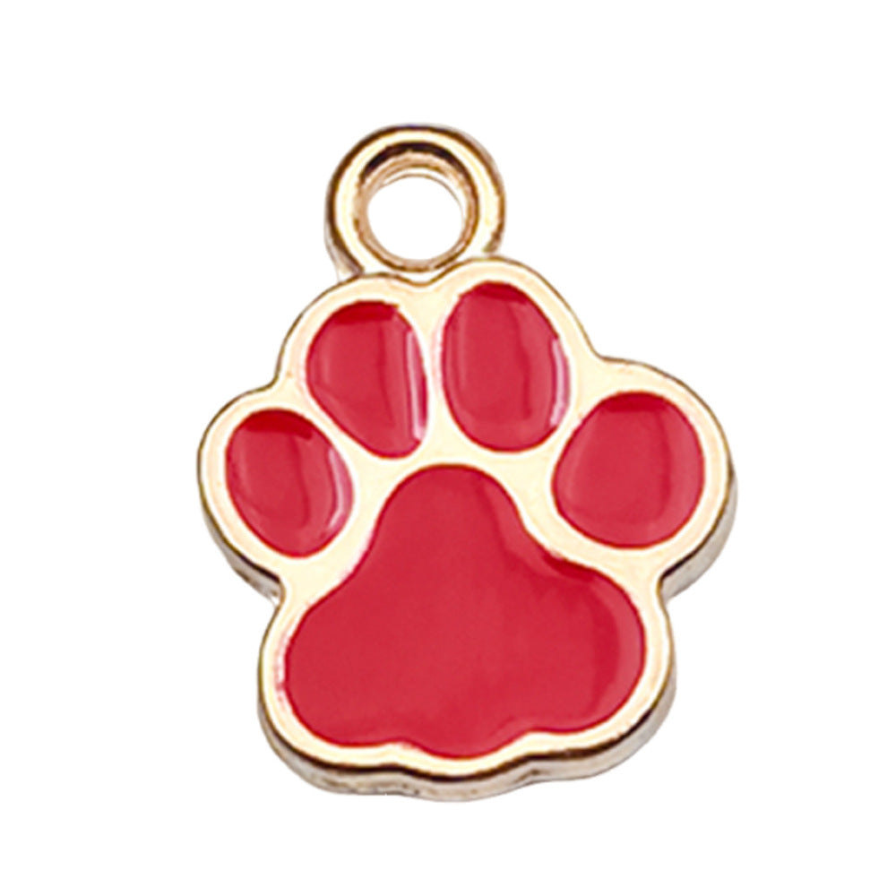 Cute Animal Paw Print Alloy Enamel Charms
